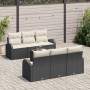 Conjunto de sofá de jardín 7 pcs Negro 55 x 55 x 37 cm