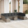 Juego de Sofás de Jardín de 10 piezas con Cojines Negro de Poliratán by , Outdoor sofas - Ref: Foro24-3347249, Price: 681,27 ...