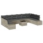Juego de Sofá de Jardín de 11 piezas con Cojines Gris Ratán Poliéster von , Outdoor-Sofas - Ref: Foro24-3347252, Preis: 769,3...