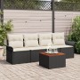 Juego de Sofás de Jardín de 5 Piezas con Cojines Negro Poliratán Acacia by , Outdoor sofas - Ref: Foro24-3347257, Price: 310,...