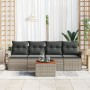 Conjunto de Sofá de Jardín de 5 Piezas con Cojines Gris Poliratán Acacia von , Outdoor-Sofas - Ref: Foro24-3347258, Preis: 30...
