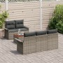 Juego de Sofás de Jardín de 6 Piezas con Cojines Gris Poliratán Acacia by , Outdoor sofas - Ref: Foro24-3347265, Price: 430,3...