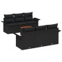 Conjunto de Sofá de Jardín de 7 Piezas con Cojines Negro Poliratán Acacia von , Outdoor-Sofas - Ref: Foro24-3347275, Preis: 4...