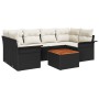 Juego de Sofá de Jardín de 7 Piezas con Cojines Negro Polirratán Acacia by , Outdoor sofas - Ref: Foro24-3347278, Price: 433,...
