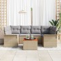 Conjunto de Sofá de Jardín de 7 Piezas con Cojines Beige Poliratán Acacia by , Outdoor sofas - Ref: Foro24-3347280, Price: 45...