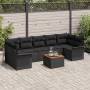 Conjunto de Sofás de Jardín de 8 Piezas con Cojines en Ratán Poliéster Negro Acacia by , Outdoor sofas - Ref: Foro24-3347296,...