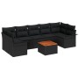 Conjunto de Sofás de Jardín de 8 Piezas con Cojines en Ratán Poliéster Negro Acacia by , Outdoor sofas - Ref: Foro24-3347296,...