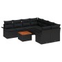 Juego de Sofá de Jardín de 9 Piezas con Cojines Negro Poliratán Acacia von , Outdoor-Sofas - Ref: Foro24-3347310, Preis: 569,...
