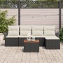 Conjunto de Sofá de Jardín 6 Piezas Negro y crema Ratán poliéster von , Outdoor-Sofas - Ref: Foro24-3347313, Preis: 341,68 €,...