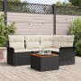 Conjunto de Sofá de Jardín de 5 Piezas con Cojines Negro Poliratán Acacia by , Outdoor sofas - Ref: Foro24-3347320, Price: 32...