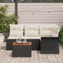 Conjunto de Sofá de Jardín de 5 Piezas con Cojines Negro Poliratán Acacia by , Outdoor sofas - Ref: Foro24-3347320, Price: 32...