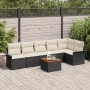 Conjunto de Sofá de Jardín de 7 Piezas con Cojines Negro Poliratán Acacia by , Outdoor sofas - Ref: Foro24-3347334, Price: 41...