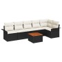 Conjunto de Sofá de Jardín de 7 Piezas con Cojines Negro Poliratán Acacia by , Outdoor sofas - Ref: Foro24-3347334, Price: 41...