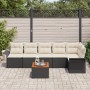 Conjunto de Sofá de Jardín de 7 Piezas con Cojines Negro Poliratán Acacia by , Outdoor sofas - Ref: Foro24-3347334, Price: 41...