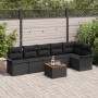 Juego de Sofá de Jardín de 7 Piezas con Cojines Negro Poliratán Acacia von , Outdoor-Sofas - Ref: Foro24-3347338, Preis: 452,...