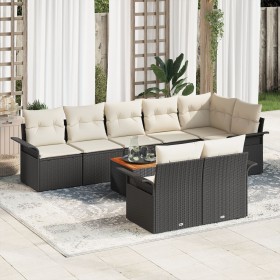 Conjunto de sofá de jardín de 9 piezas con cojines negros de ratán by , Outdoor sofas - Ref: Foro24-3347341, Price: 573,15 €,...