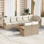 Conjunto de Sofás de Jardín de 9 Piezas con Cojines Beige Poliratán Acacia von , Outdoor-Sofas - Ref: Foro24-3347344, Preis: ...