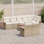 Conjunto de Sofás de Jardín de 9 Piezas con Cojines Beige Poliratán Acacia von , Outdoor-Sofas - Ref: Foro24-3347344, Preis: ...