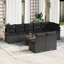 Conjunto de sofá de 9 piezas de jardín con cojines negro de poliratán de , Sofás de exterior - Ref: Foro24-3347345, Precio: 6...