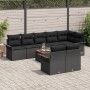 Conjunto de sofá de 9 piezas de jardín con cojines negro de poliratán de , Sofás de exterior - Ref: Foro24-3347345, Precio: 6...