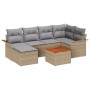 Juego de Sofás de Jardín de 7 Piezas con Cojines Beige Poliratán Acacia by , Outdoor sofas - Ref: Foro24-3347350, Price: 435,...