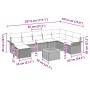 Conjunto de Sofás de Jardín 9 Piezas Negro y crema Ratán y tela by , Outdoor sofas - Ref: Foro24-3347362, Price: 497,16 €, Di...