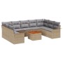 Conjunto de Sofá de Jardín de 10 Piezas con Cojines Beige Poliratán Acacia by , Outdoor sofas - Ref: Foro24-3347371, Price: 5...