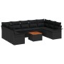 Juego de Sofá de Jardín de 10 Piezas con Cojines Negro Poliratán Acacia by , Outdoor sofas - Ref: Foro24-3347373, Price: 629,...