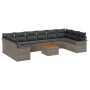Juego de Sofá de Jardín de 11 Piezas con Cojines en Gris de Poliratán y Acacia by , Outdoor sofas - Ref: Foro24-3347377, Pric...