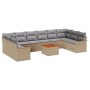 Juego de Sofás de Jardín de 11 Piezas con Cojines Beige de Rattan de Polietileno Acacia von , Outdoor-Sofas - Ref: Foro24-334...