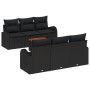 Juego de Sofás de Jardín de 7 Piezas con Cojines Negros de Poliratán y Acacia by , Outdoor sofas - Ref: Foro24-3347527, Price...