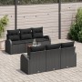 Juego de Sofás de Jardín de 7 Piezas con Cojines Negros de Poliratán y Acacia by , Outdoor sofas - Ref: Foro24-3347527, Price...