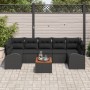 Conjunto de Sofá de Jardín de 8 Piezas con Cojines Negros de Polirratán Acacia by , Outdoor sofas - Ref: Foro24-3347548, Pric...