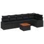 Conjunto de Sofás de Jardín de 7 Piezas con Cojines Negro Poliratán Acacia by , Outdoor sofas - Ref: Foro24-3347590, Price: 4...