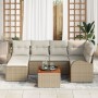 Juego de Sofá de Jardín de 7 Piezas con Cojines Beige Poliratán Acacia by , Outdoor sofas - Ref: Foro24-3347603, Price: 445,1...
