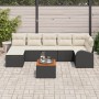Conjunto de Sofá de Jardín de 8 Piezas con Cojines Negro Ratán Poliéster by , Outdoor sofas - Ref: Foro24-3347607, Price: 445...