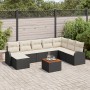 Juego de Sofá de Jardín de 9 Piezas con Cojines Negro Ráton de Polietileno Acacia von , Outdoor-Sofas - Ref: Foro24-3347614, ...