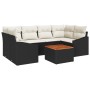 Conjunto de Sofás de 7 Piezas con Cojines Negros de Ratan Poliéster y Acacia von , Outdoor-Sofas - Ref: Foro24-3347782, Preis...