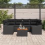Conjunto de 7 Piezas de Sofá de Jardín con Cojines Negro Poliratán by , Outdoor sofas - Ref: Foro24-3347786, Price: 450,83 €,...