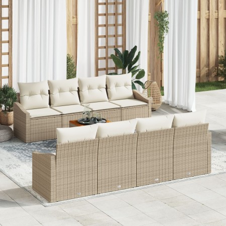 Conjunto de Sofás de Jardín de 9 piezas con Cojines Beige Poliratán Acacia by , Outdoor sofas - Ref: Foro24-3347806, Price: 6...