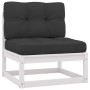 Gartenmöbelset 9 Stück mit Kissen weißes Kiefernholz von vidaXL, Gartensets - Ref: Foro24-3077035, Preis: 921,79 €, Rabatt: %