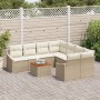 Juego de Sofá de Jardín de 9 Piezas con Cojines Beige Poliratán Acacia by , Outdoor sofas - Ref: Foro24-3347813, Price: 585,9...
