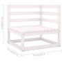 Gartenmöbelset 9 Stück mit Kissen weißes Kiefernholz von vidaXL, Gartensets - Ref: Foro24-3077035, Preis: 921,79 €, Rabatt: %