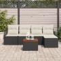 Conjunto de Sofás de Jardín de 6 Piezas con Cojines Negro Poliratán Acacia by , Outdoor sofas - Ref: Foro24-3347817, Price: 3...