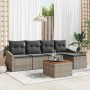 Juego de Sofá de Jardín de 6 Piezas con Cojines Gris Ratán Poliéster Acacia von , Outdoor-Sofas - Ref: Foro24-3347818, Preis:...
