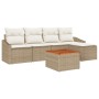 Conjunto de Sofás de Jardín de 6 Piezas con Cojines Beige de Poliratán Acacia by , Outdoor sofas - Ref: Foro24-3347820, Price...