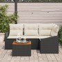 Juego de Sofás de Jardín de 5 Piezas con Cojines Negro Ratán Poliéster Acacia von , Outdoor-Sofas - Ref: Foro24-3347824, Prei...