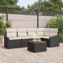Juego de Sofá de Jardín de 6 Piezas con Cojines en Negro Poliratán Acacia by , Outdoor sofas - Ref: Foro24-3347831, Price: 37...