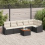 Juego de sofá de jardín de 7 piezas con cojines Negro Poliratán Acacia by , Outdoor sofas - Ref: Foro24-3347838, Price: 407,2...