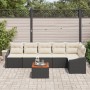 Juego de sofá de jardín de 7 piezas con cojines Negro Poliratán Acacia by , Outdoor sofas - Ref: Foro24-3347838, Price: 407,2...